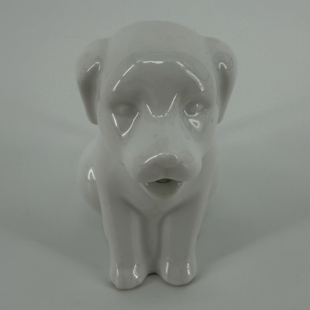 White Porcelain Dog Shaped Mini Creamer Pitcher - Picture 2 of 8